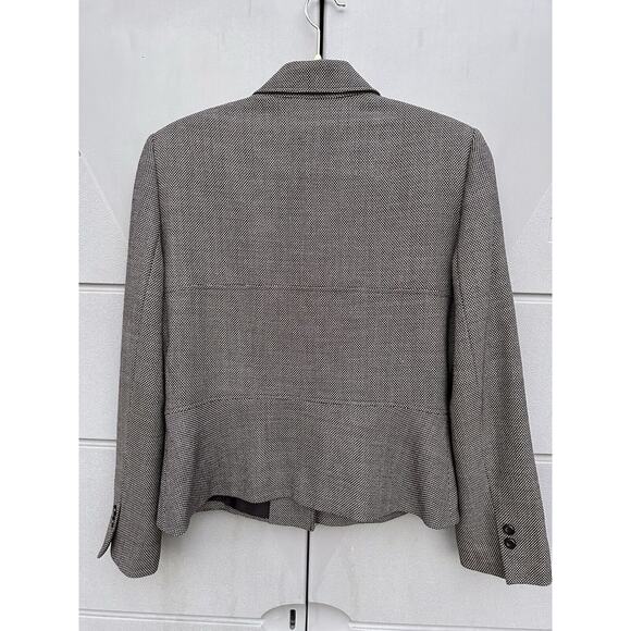 TAHARI ARTHUR L Brown 100% Wool Button Down Tweed Blazer Jacket Sz 10 Workwear - Picture 5 of 12